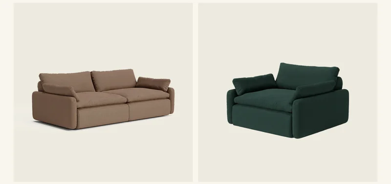 Bundle The Sink Down Sectional & Lounge Chair