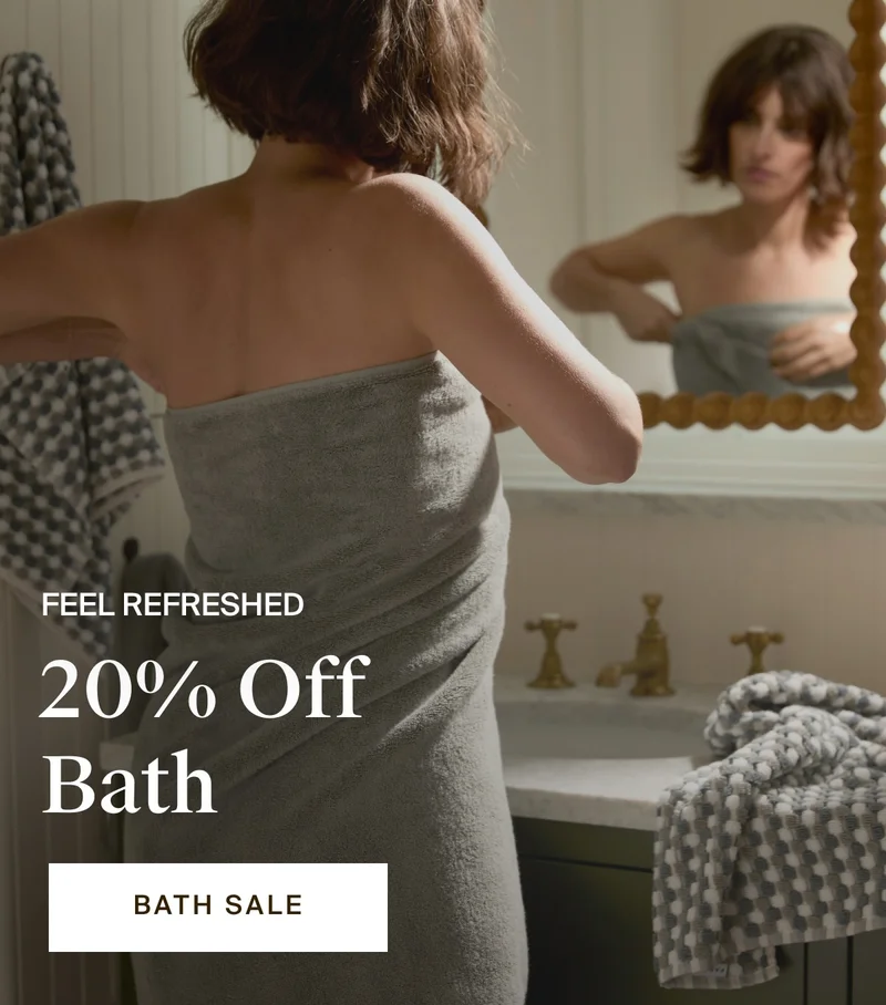 20% off bath. Bath sale.