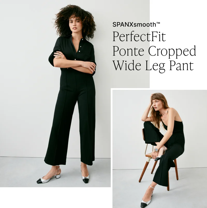 PERFECTFIT PONTE CROPPED WIDE LEG PANT