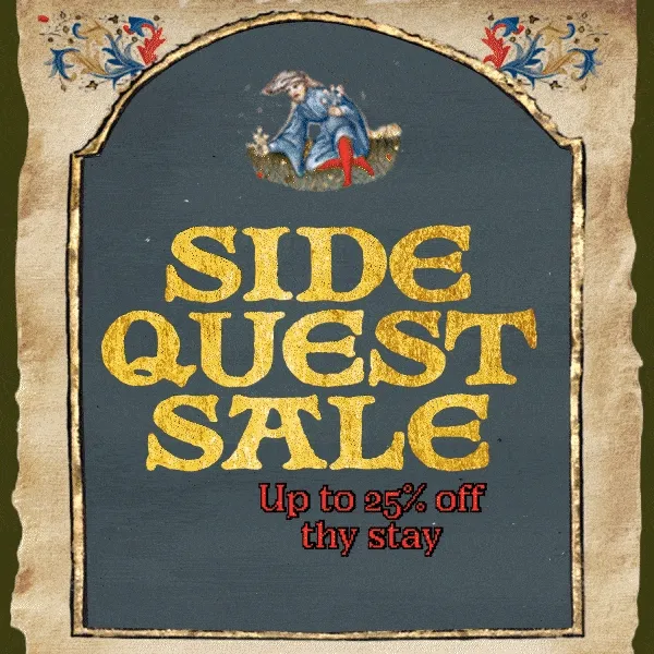 Side Quest Sale: Up to 25% off thy next stay