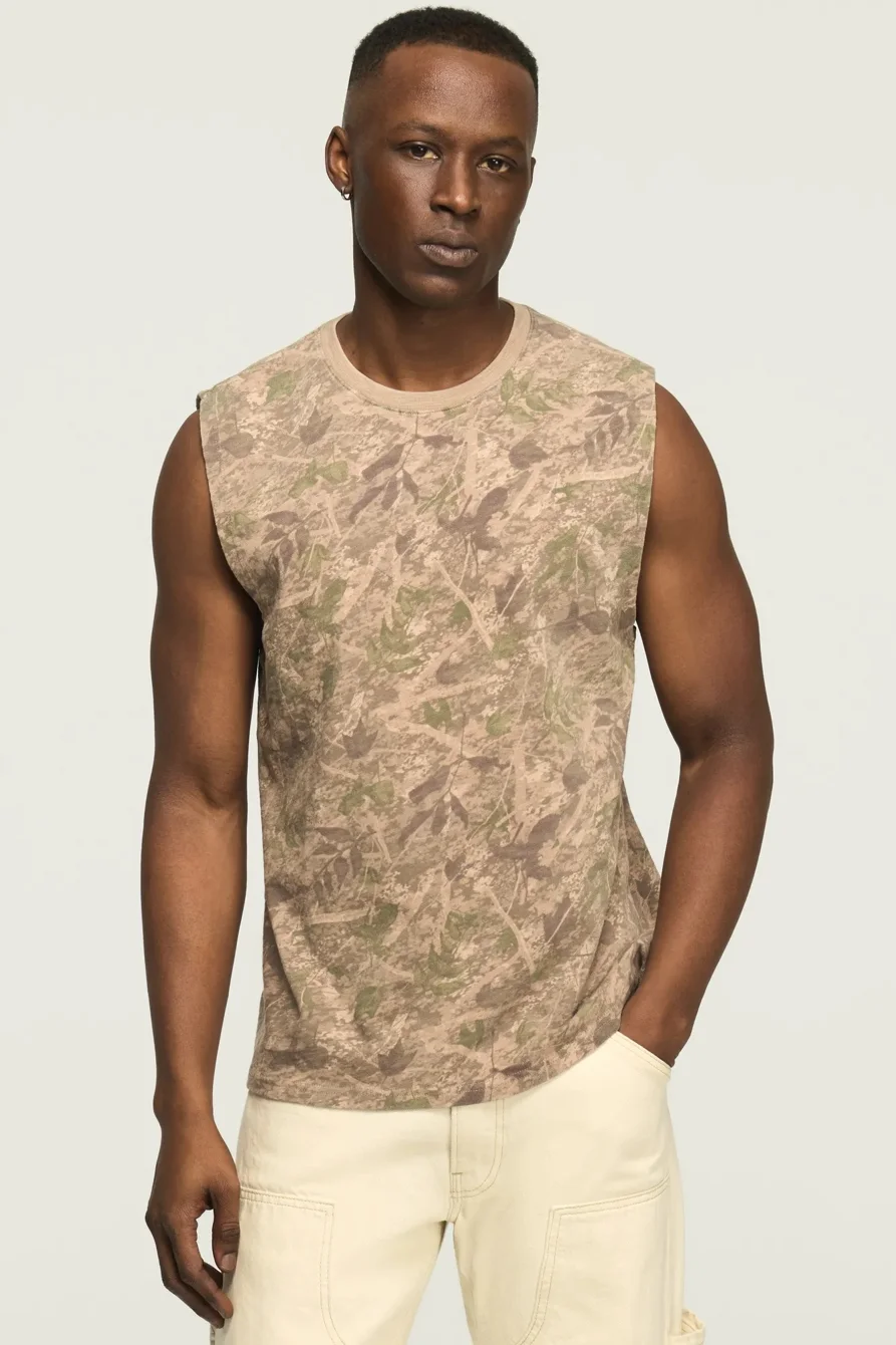 Image of Lucky Brand Camo Muscle Tank - Men's Clothing Tops Tees Shirts in Camo (Army Colors)