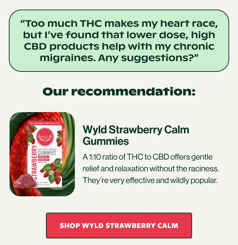 an image of a bottle of strawberry cbd gum with a caption