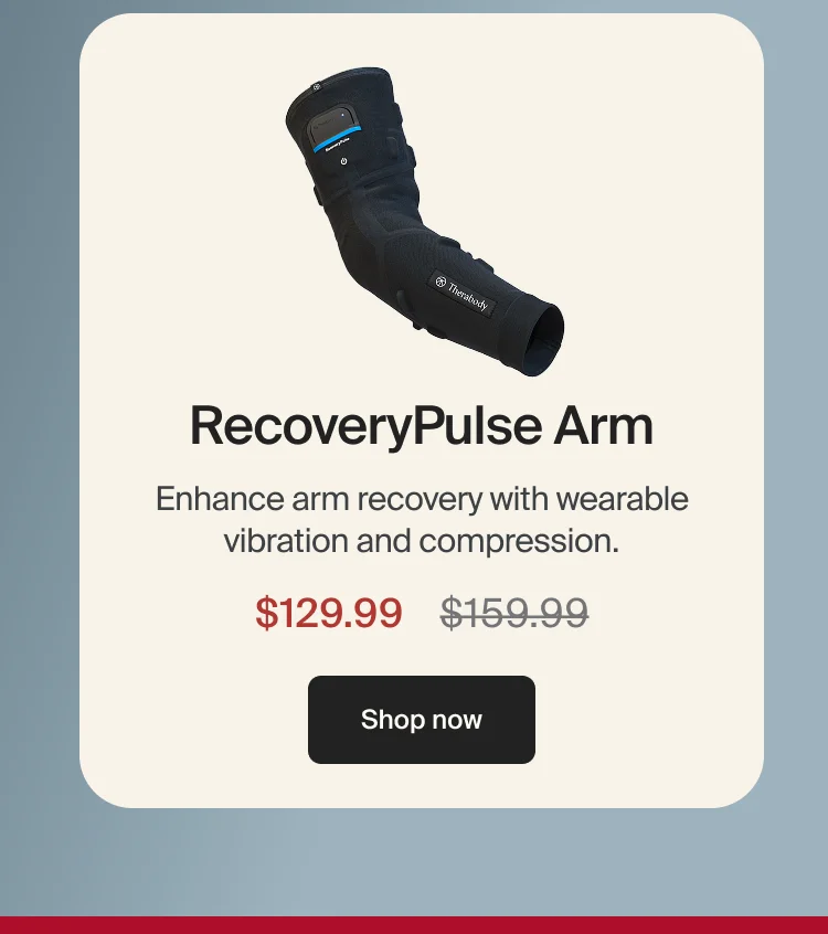 RecoveryPulse Arm | Enhance arm recovery with wearable vibration and compression. | $129.99 | Shop now