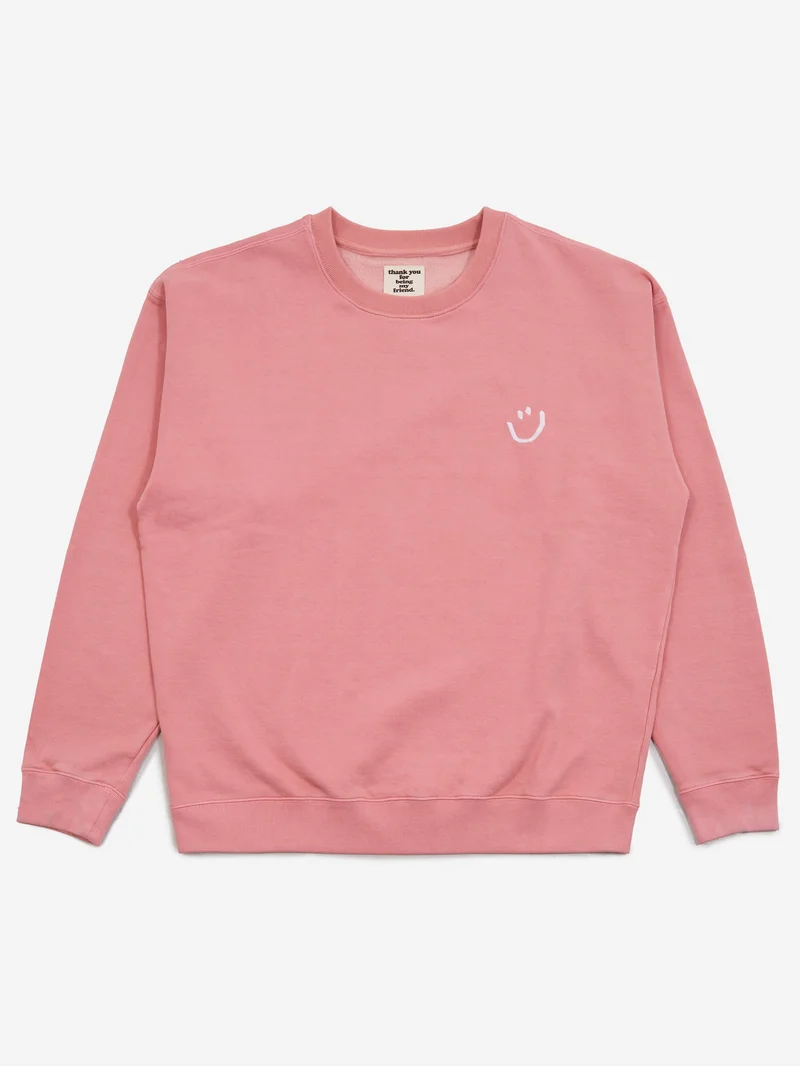 Image of Thank You For Being My Friend Smiley Sweatshirt - Pink
