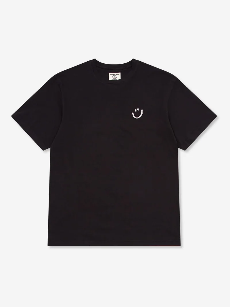 Image of Thank You For Being My Friend Smiley T-Shirt - Black