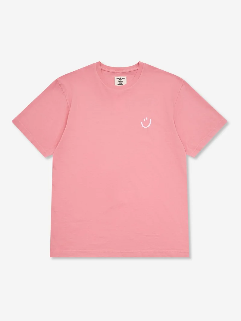Image of Thank You For Being My Friend Smiley T-Shirt - Pink