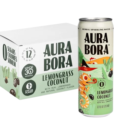 Image of Aura Bora Lemongrass Coconut Sparkling Water (12 Pack)