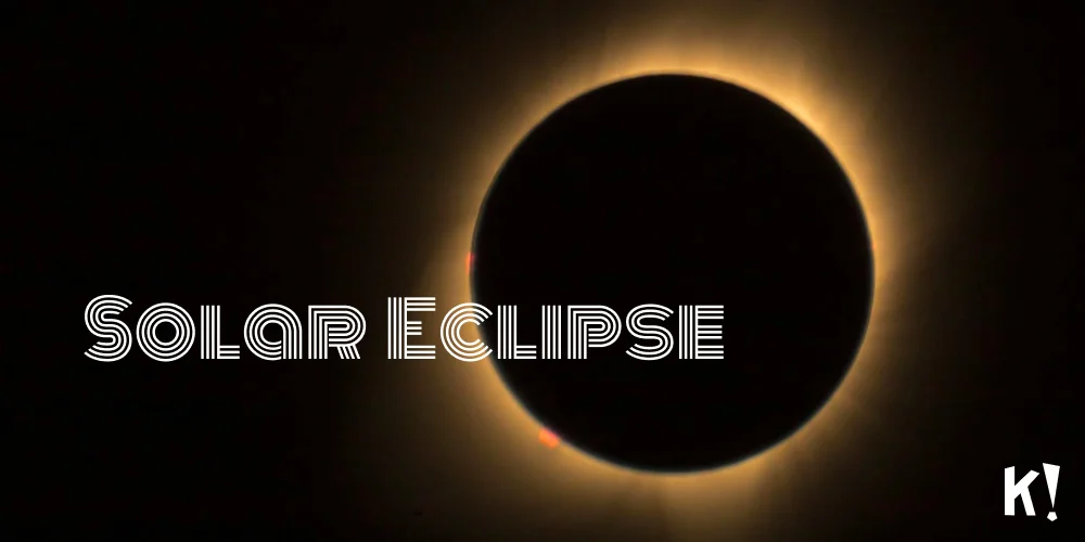 Image of a solar eclipse with the text ''Solar Eclipse'' and a Kahoot! logo