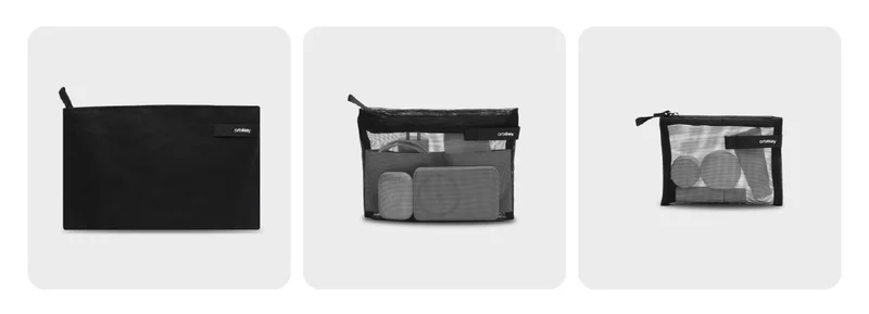 an image of a black bag with a zipper and a black bag with a zipper