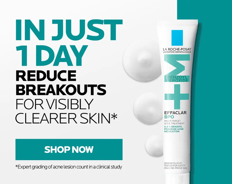 In just 1 day reduce breakouts with Effaclar BPO Multi-Target Acne Treatment