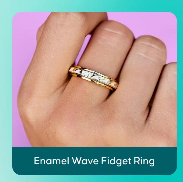 Enamel Wave Fidget Ring
