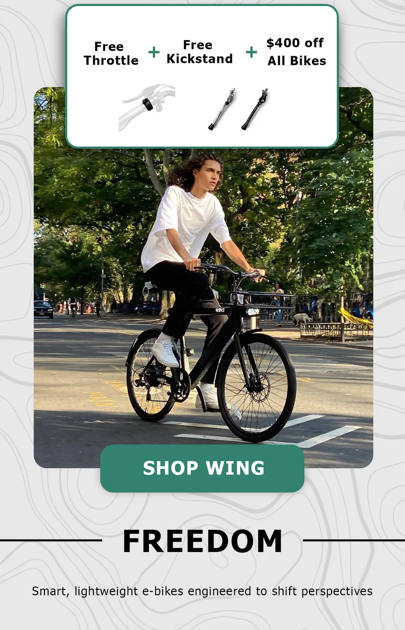 Free Throttle, Kickstand, and $400 off all bikes