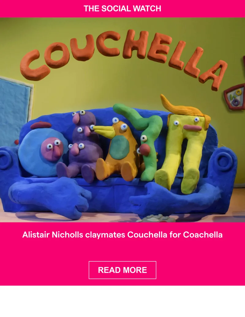 Alistair Nicholls claymates Couchella for Coachella