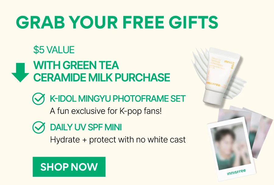 UP TO 4 FREE GIFTS WITH GREEN TEA PURCHASE