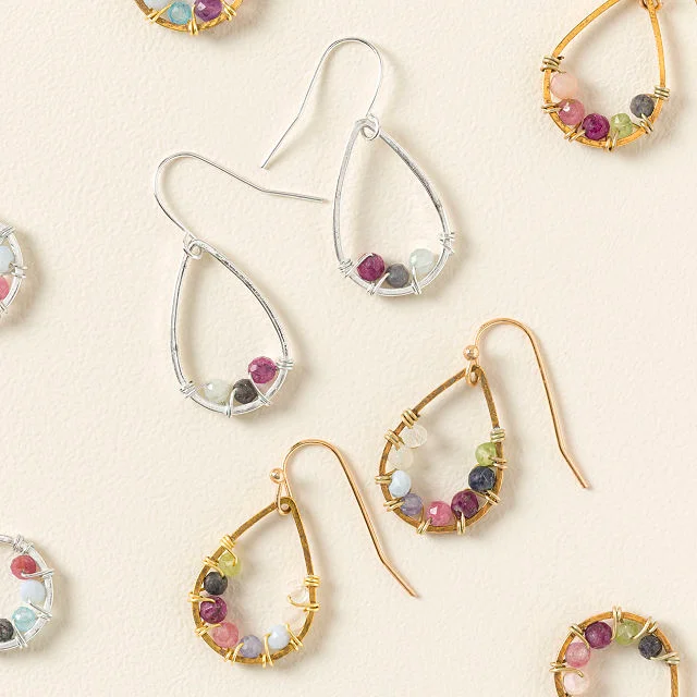 Custom Mixed Birthstone Cluster Earrings