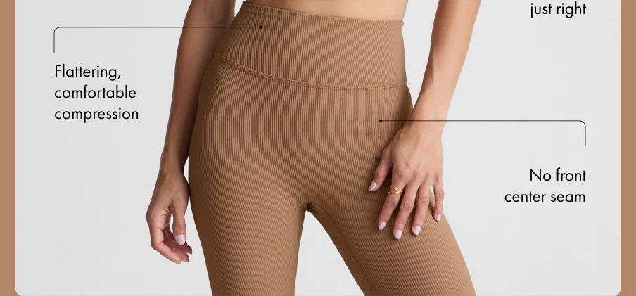 Impulse Ribbed Legging in Desert Sand