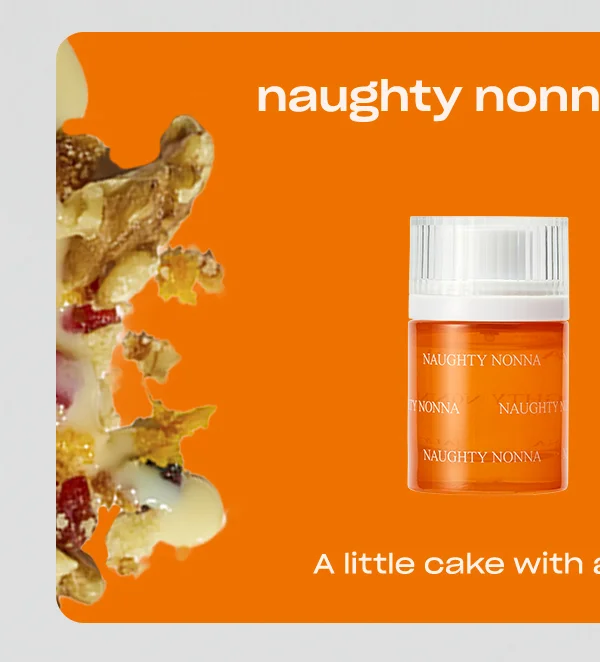 naughty nonna + extra whip A little cake with a dollop of cream.