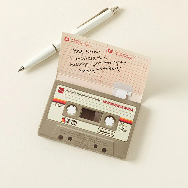 Record Your Own Message: Mix Tape Greetings Card