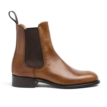 Avril D Chelsea Boot in French Brown Museum Calf Leather