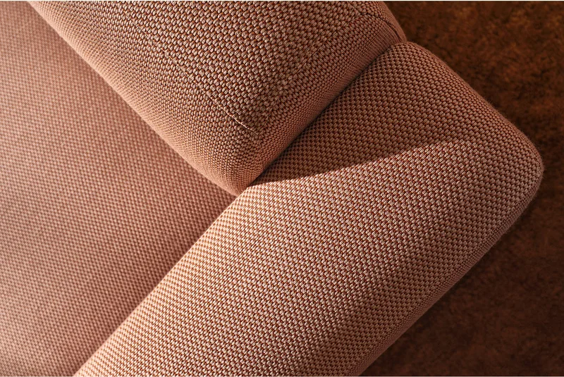 Pictured: Up close with the Soft Serve in Safflower (Serpentine) by Kvadrat.