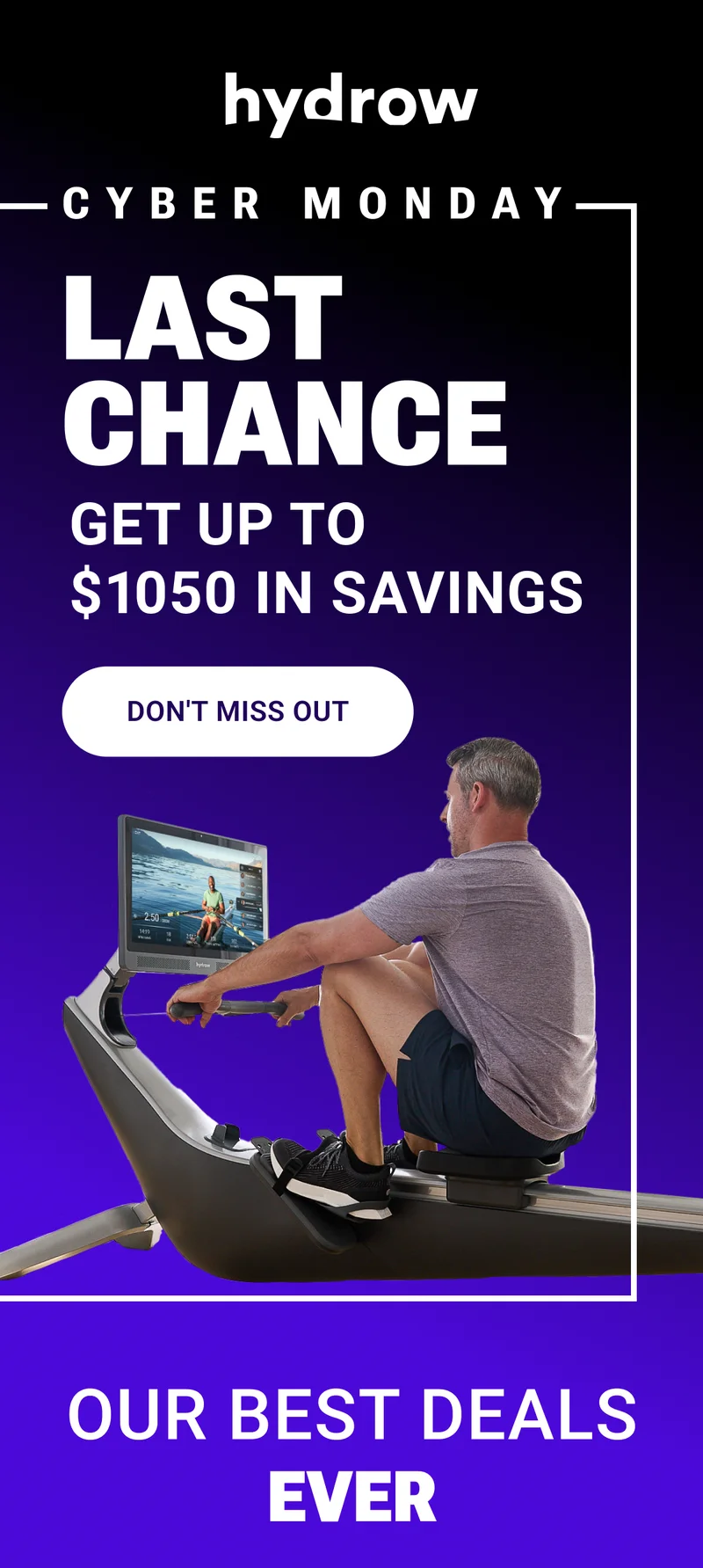 Cyber Monday. Last chance. Get up to $1050 in savings. Don't miss out. Our best deals ever.