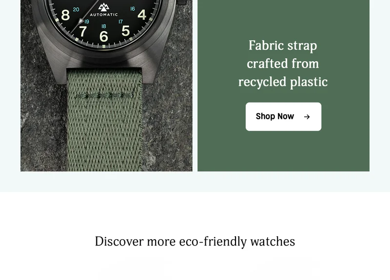 Shop Now (Fabric Strap Crafted From Recycled Plastic) - Timex