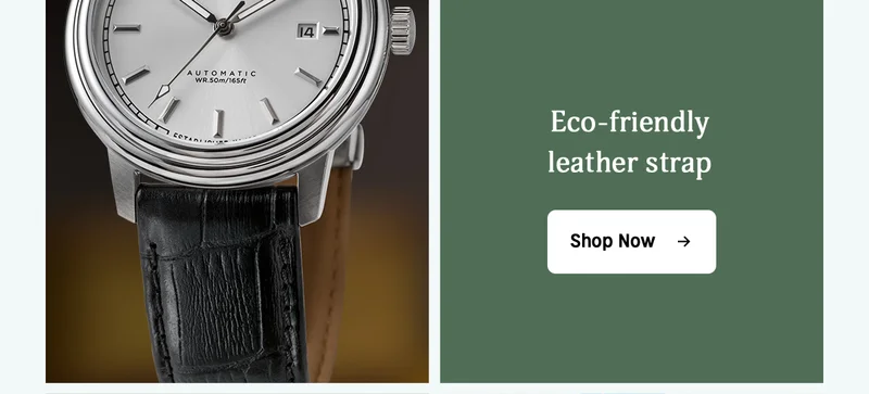 Shop Now (Eco-friendly Leather Strap) - Timex
