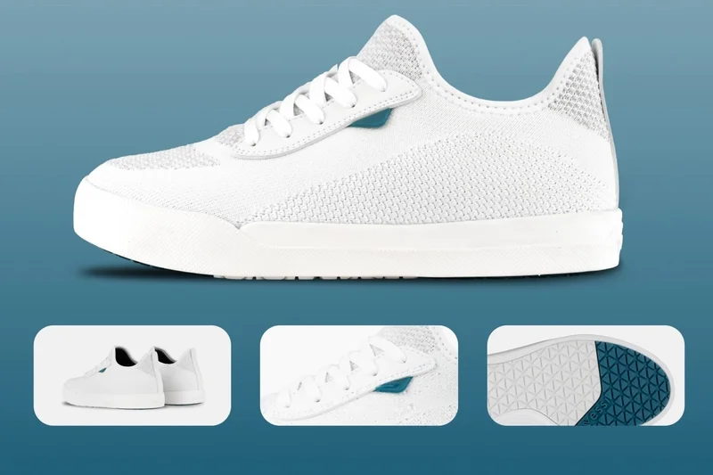 Hero graphic of the Weekend Sneaker in Marble White.