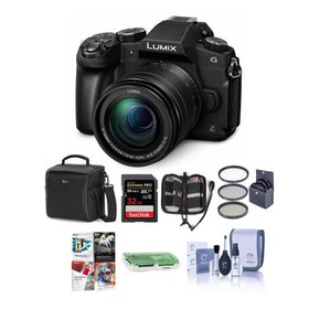 Panasonic LUMIX DMC-G85 Mirrorless Camera with 12-60mm F/3.5-5.6 LUMIX G Vario Power OIS Lens, Black - Bundle with Holster Bag, 32GB SDHC U3 Card, Cleaning Kit, Memory Wallet, Card Reader, 58mm Filter Kit
