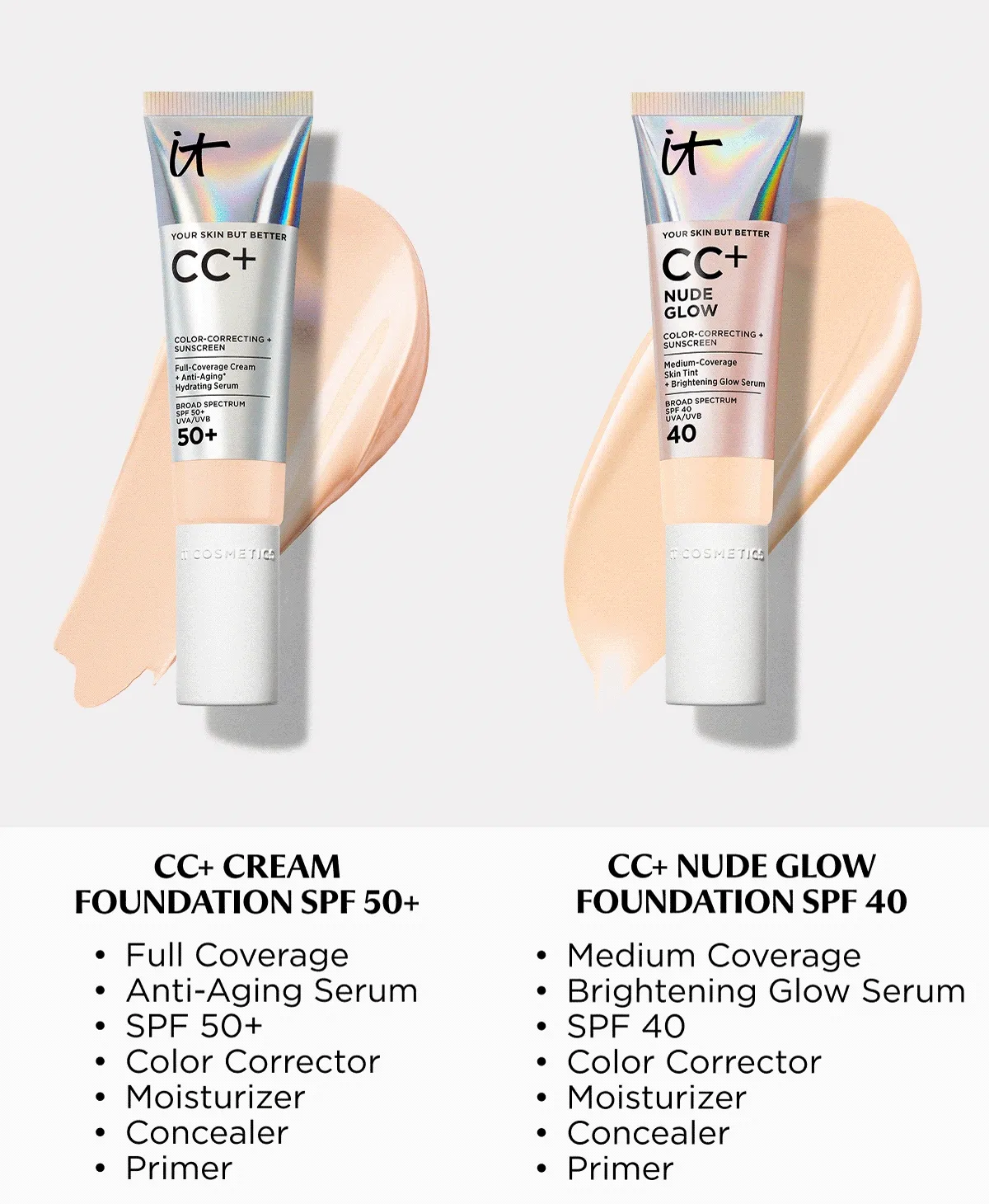 CC+ CREAM AND CC+ NUDE GLOW