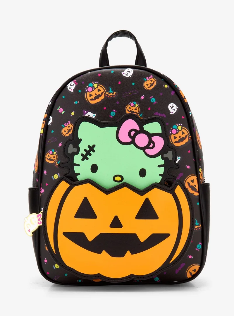 Her Universe Hello Kitty Zombie Pumpkin Glow-In-The-Dark Mini Backpack