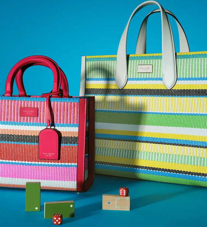 Our best-selling Manhattan Tote has all the right angles - and it comes in straw for summer.
