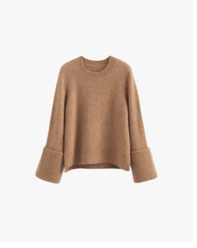 Alpaca Wool Rolled Cuff Sweater