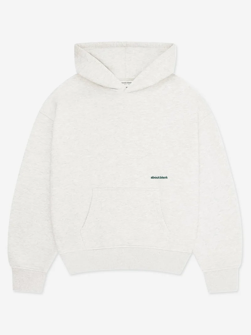 Image of about:blank Box Hoodie - Grey Marl/Epsom Green