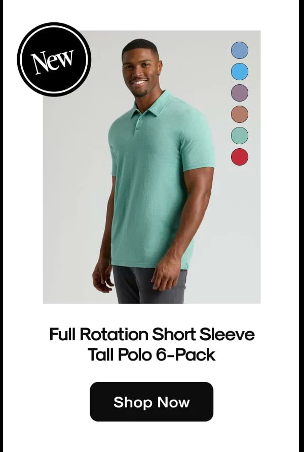 Full Rotation Short Sleeve Tall Polo 6-Pack