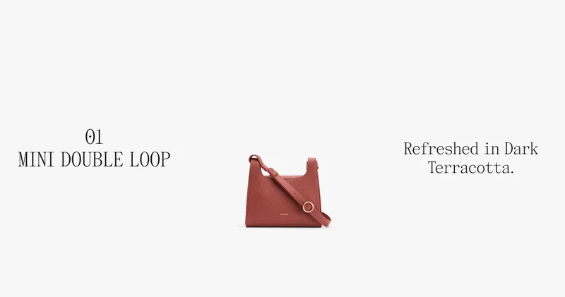 01. Mini Double Loop. Refreshed in Dark Terracotta.