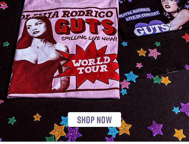 Olivia Rodrigo. Grab Merch To Wear To The Shows. Shop Now