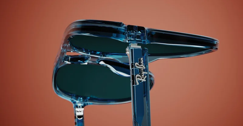 Transparent blue frames.