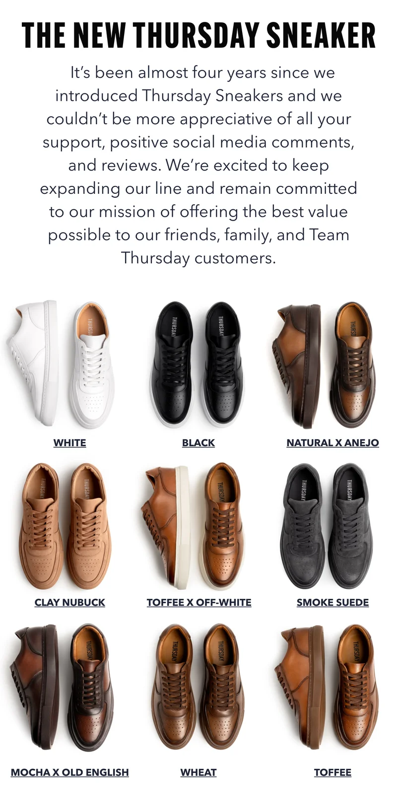 The New Thursday Sneakers