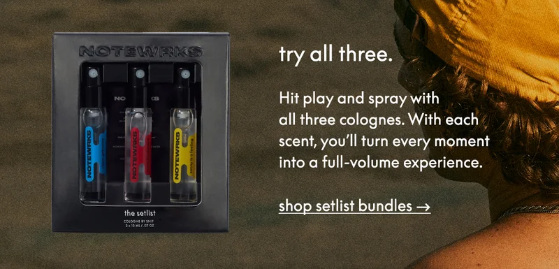 try all three. Hit play and spray with travel sizes of all three colognes. With each scent, you’ll turn every moment into a full-volume experience.