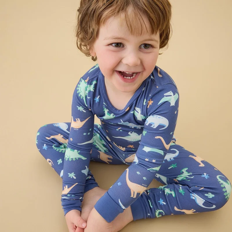 Image of Dinosaur Nights Pajama Set  - Blue