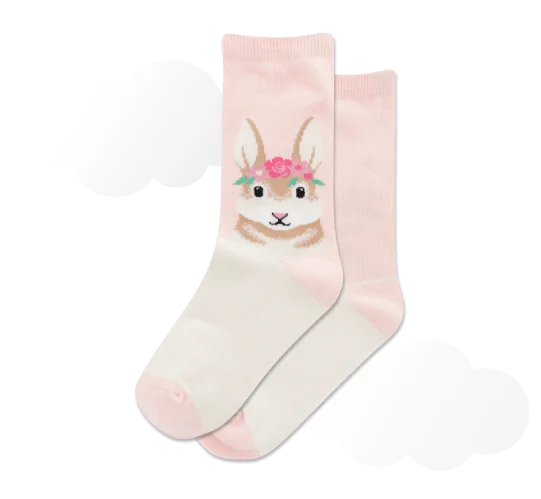 Flower Crown Bunny Kid's Crew Socks