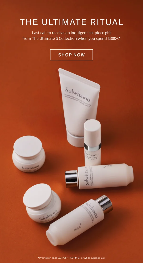 6-piece anti-aging ritual with $300+ orders