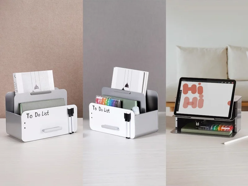 3-in-1 Steel Tablet and File Organizer With Whiteboard