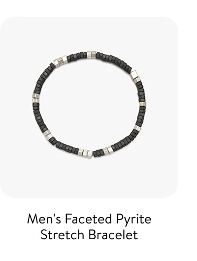 Men's Faceted Pyrite Stretch Bracelet