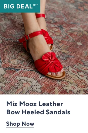 Miz Mooz Leather Bow Heeled Sandals