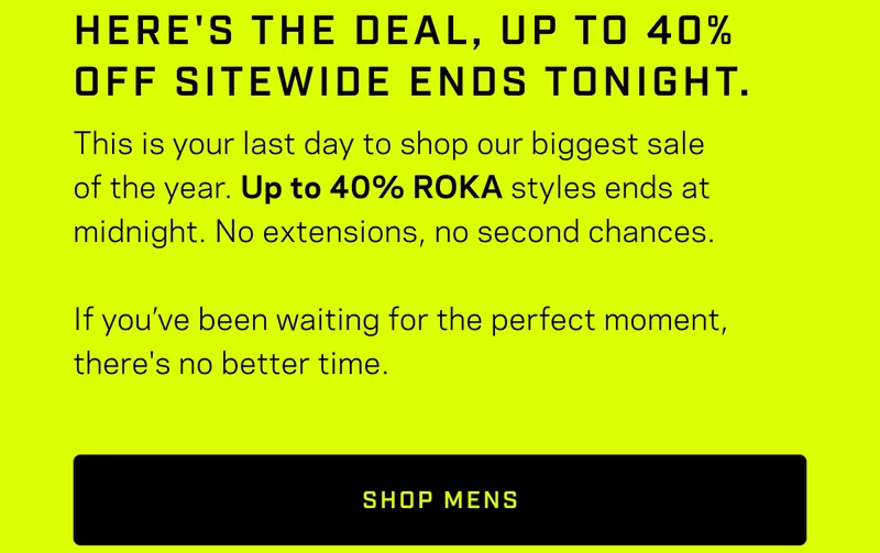 SHOP ROKA BLACK FRIDAY SALE 2025