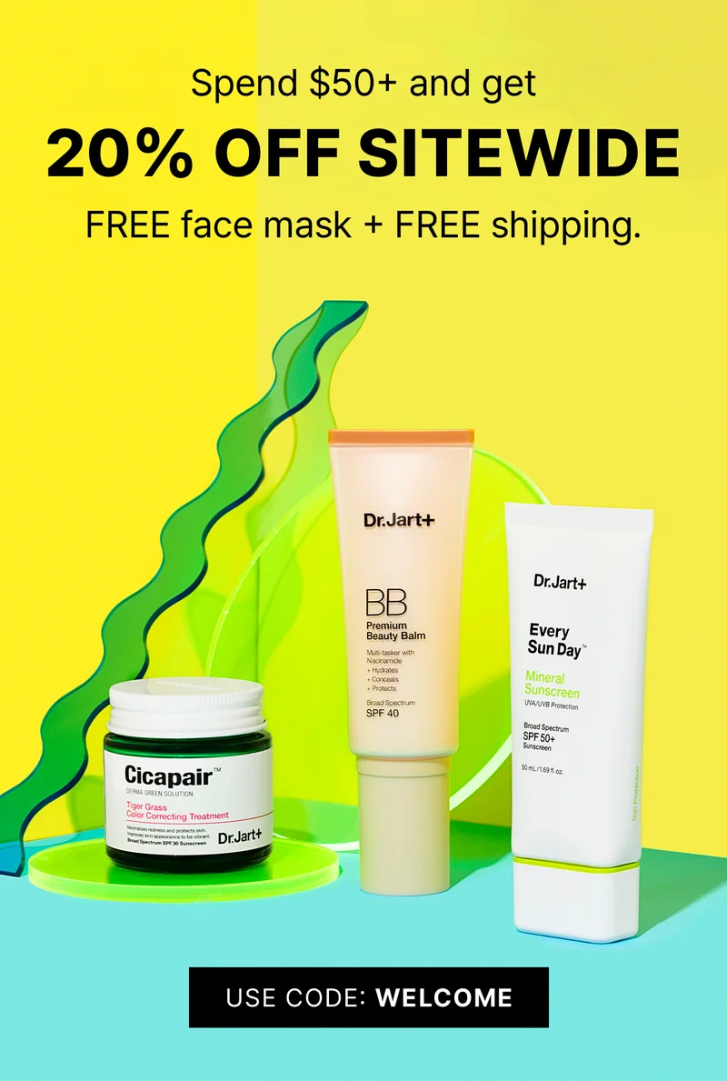 Spend $50+ and get 20% OFF SITEWIDE. FREE face mask + FREE shipping. USE CODE: discount code