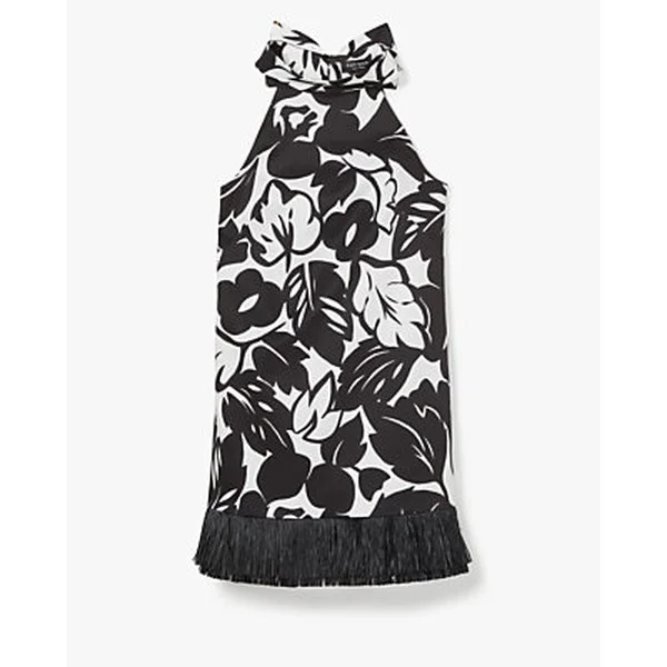 Tropical Foliage Raffia Dress