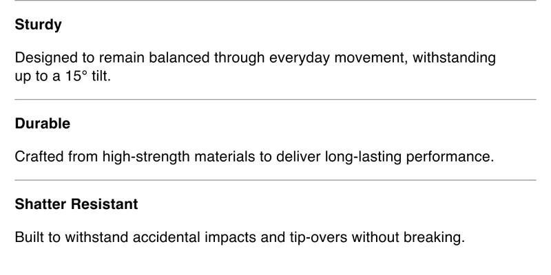 Sturdy | Durable | Shatter Resistant